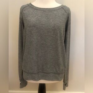 Oiselle Heather Gray Long Sleeve vented back top